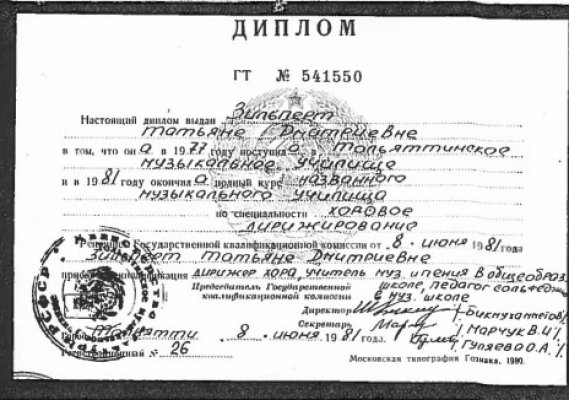 Домумент об образовании