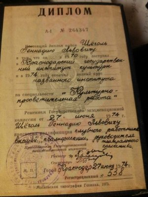Домумент об образовании