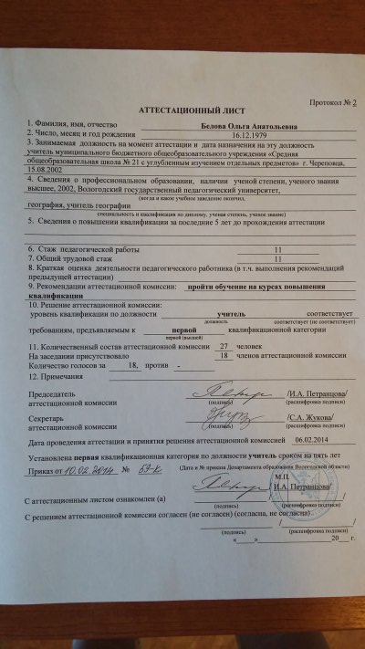 Домумент об образовании